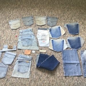 Sewing craft denim pieces levis jordache more up thrift re done